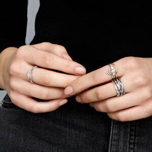 Pandora Sparkling Wishbone Ring Sterling silver Size 3